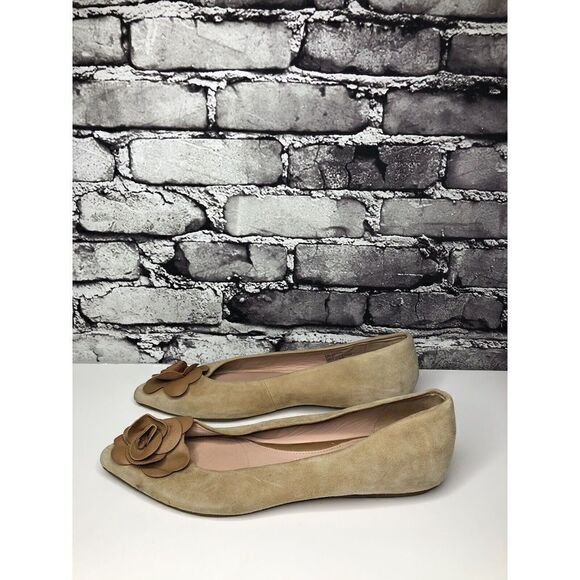 Taryn RoseFrida Beige Suede Rose Ballet Flats Shoes Sz Women’s Sz 8.5B US/38.5EU - Picture 10 of 16